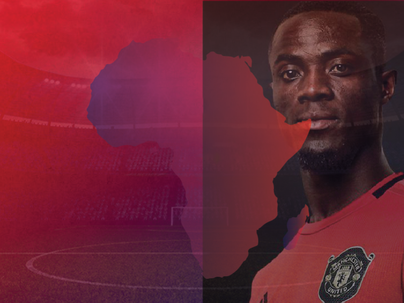 Footballer against a map of Africa