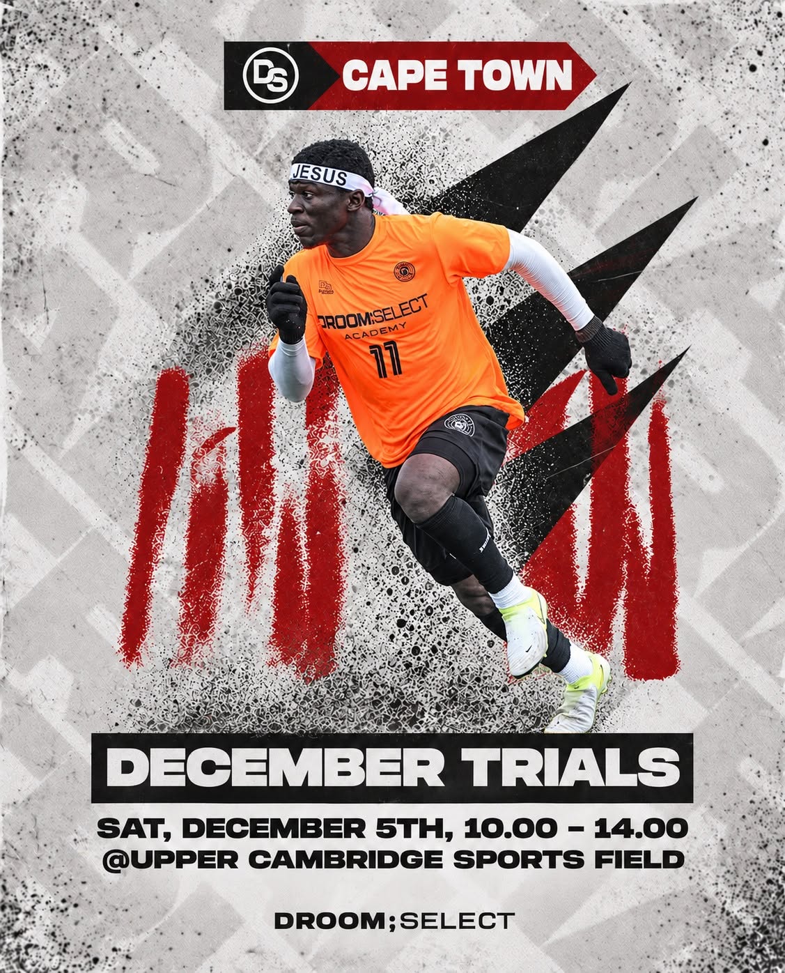 Droom Select Cape Town December football trials flyer
