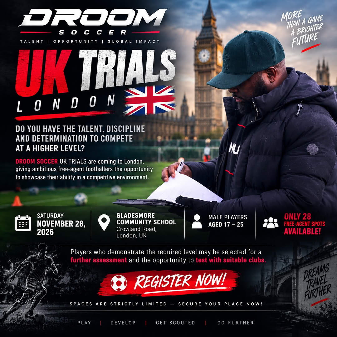 Droom Soccer London UK Trials