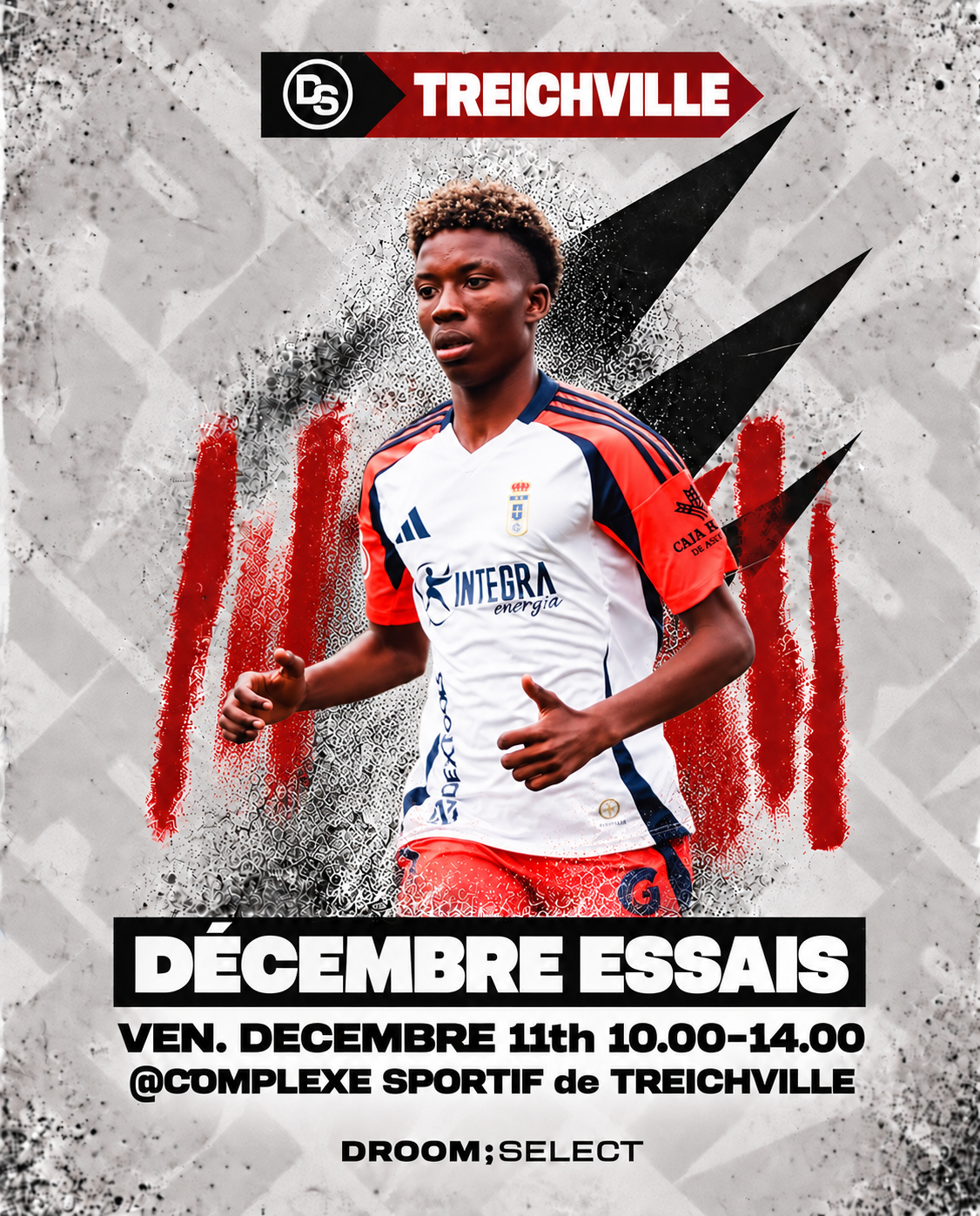 Droom Select Treichville December football trials flyer